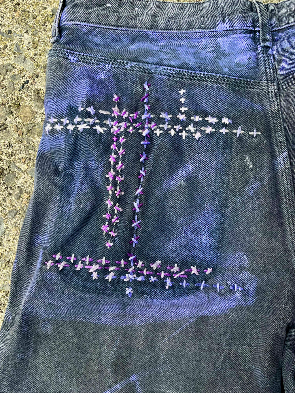 “SASHIKO” waxed denim
