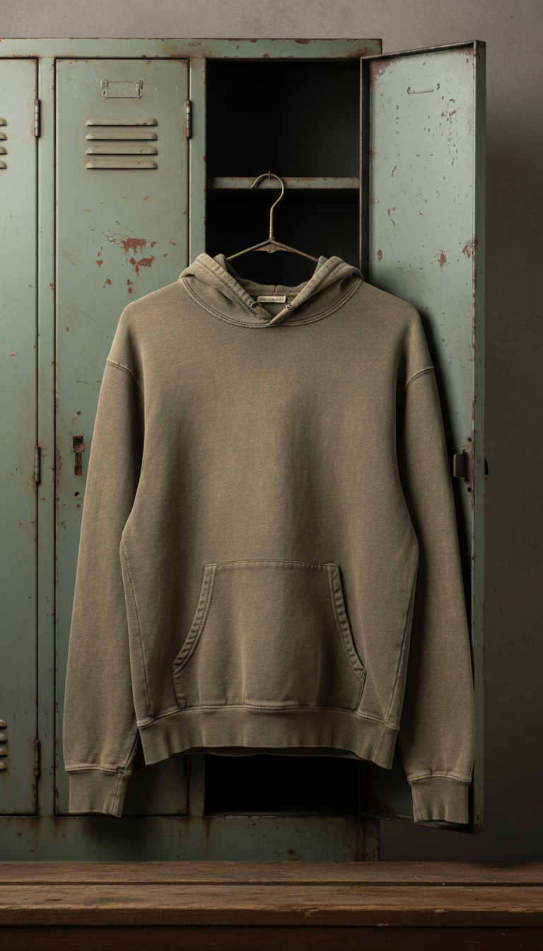 Faded Khaki Hooded Sweatshirt