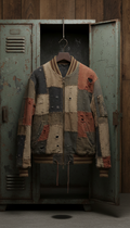 Distressed Patchwork Bomber Jacket